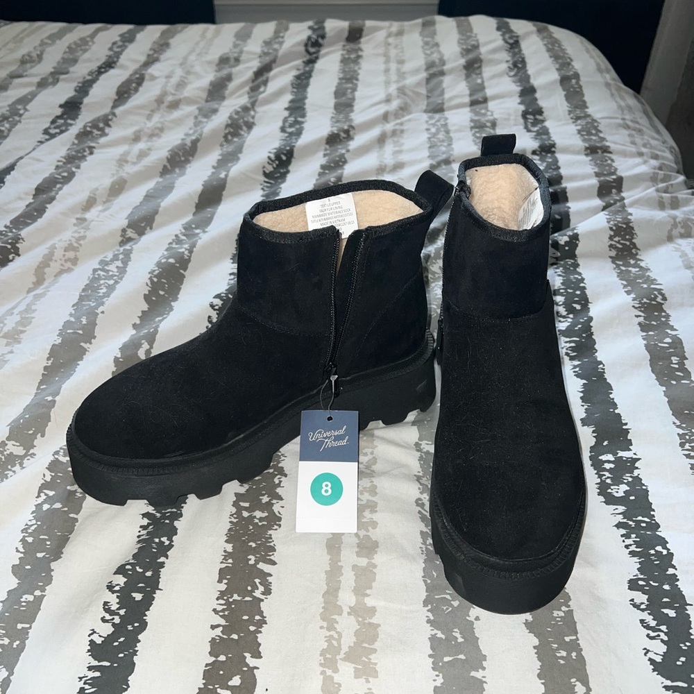 universal thread black boots platform